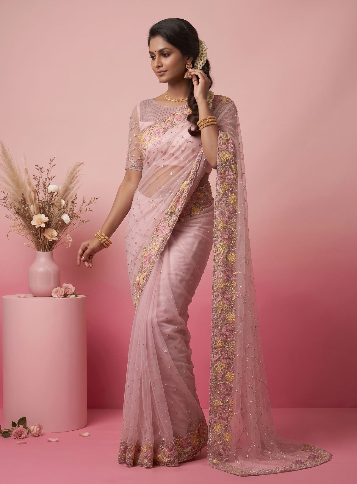 Designer Net Sarees